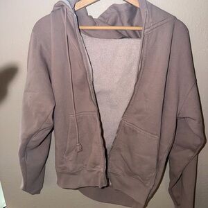 taupe brandy zip hoodie